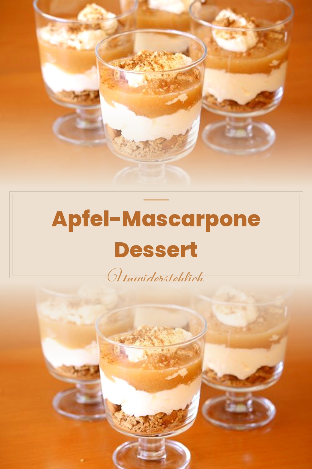 Pinterest Pin: Apfel-Mascarpone Dessert – Cremig & schnell ohne Backen