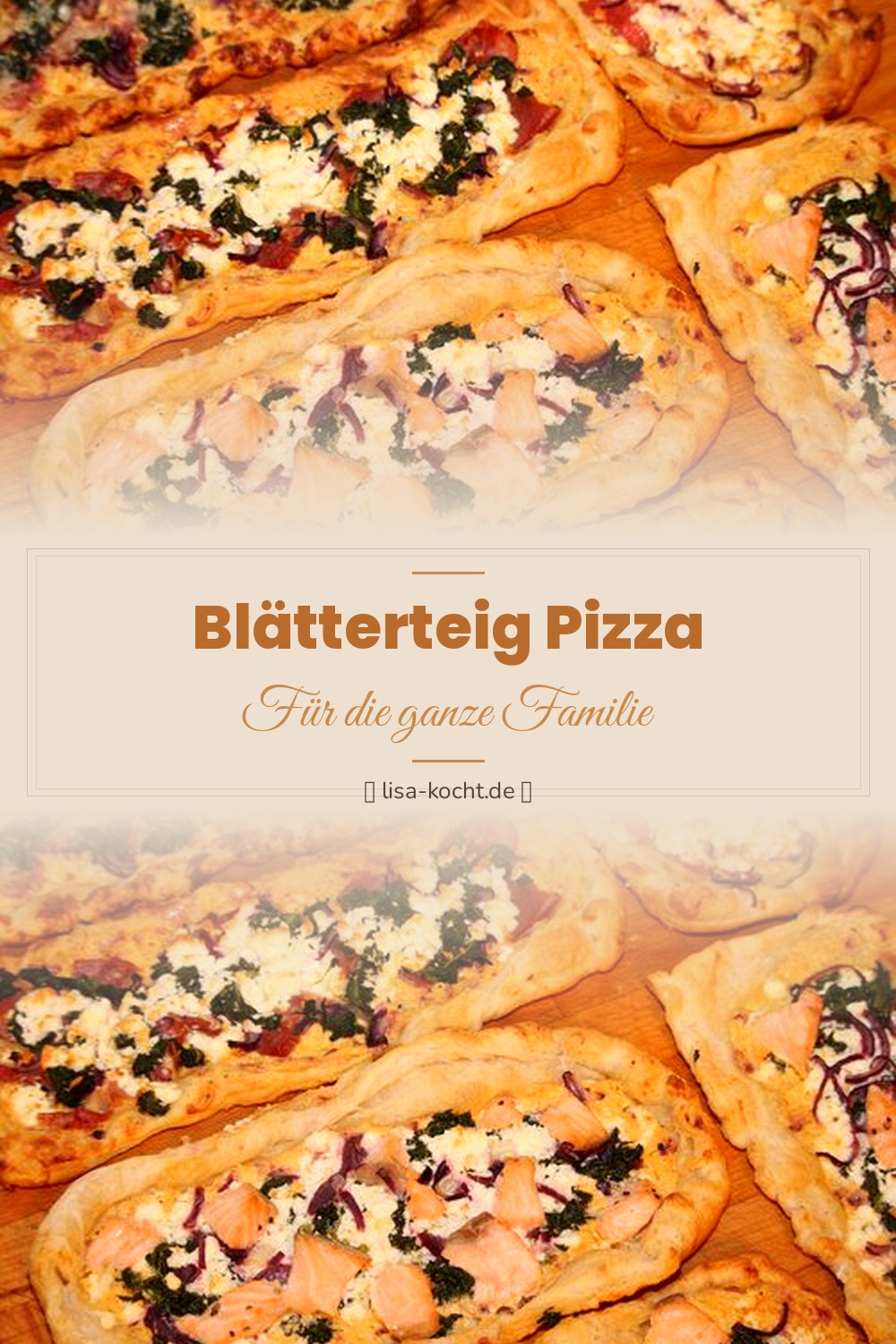 Pinterest Pin: Blätterteig Pizza – Schnelle Pizza mit knusprigem Boden