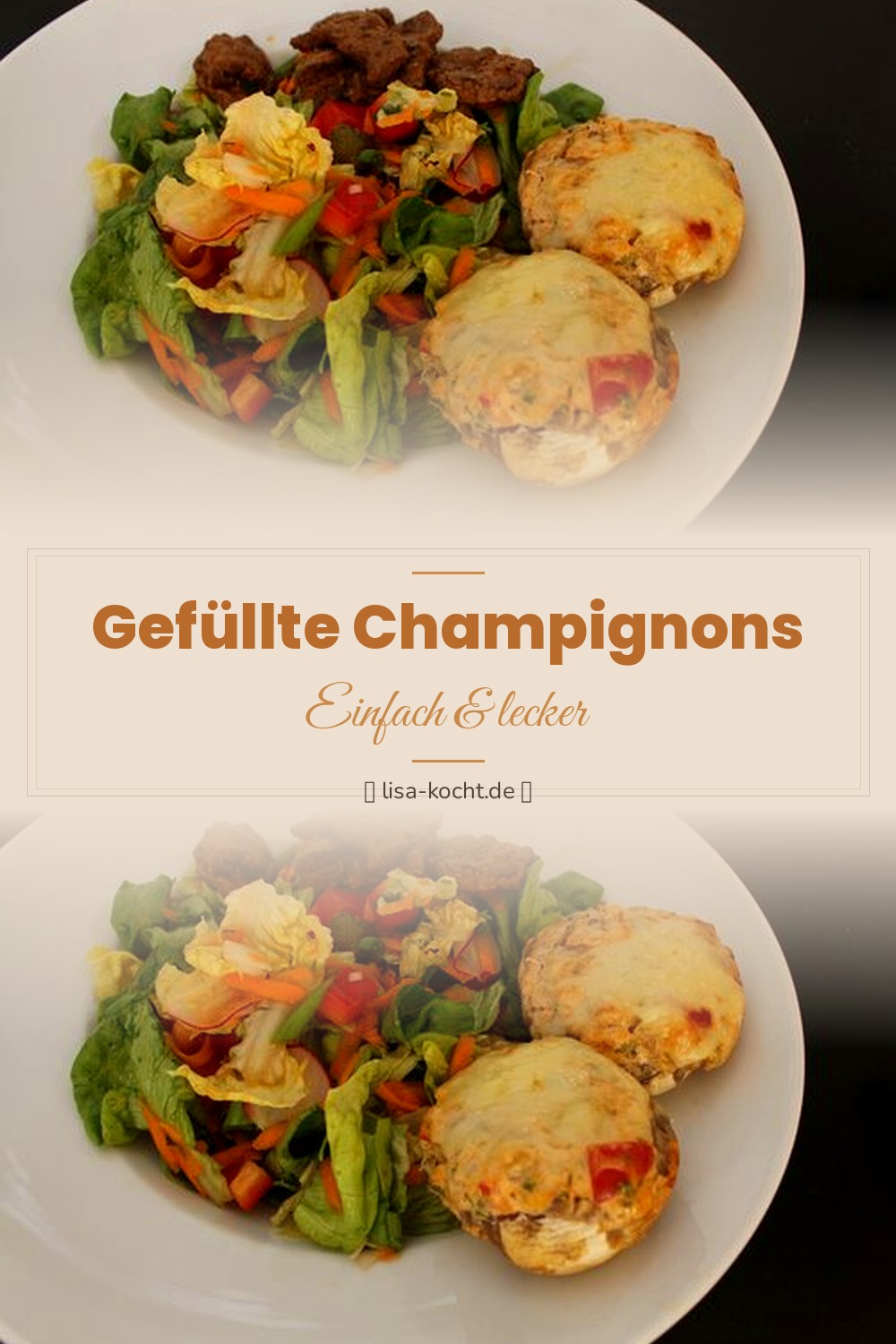 Pinterest Pin: Gefüllte Champignons – Herzhaftes Fingerfood aus dem Ofen
