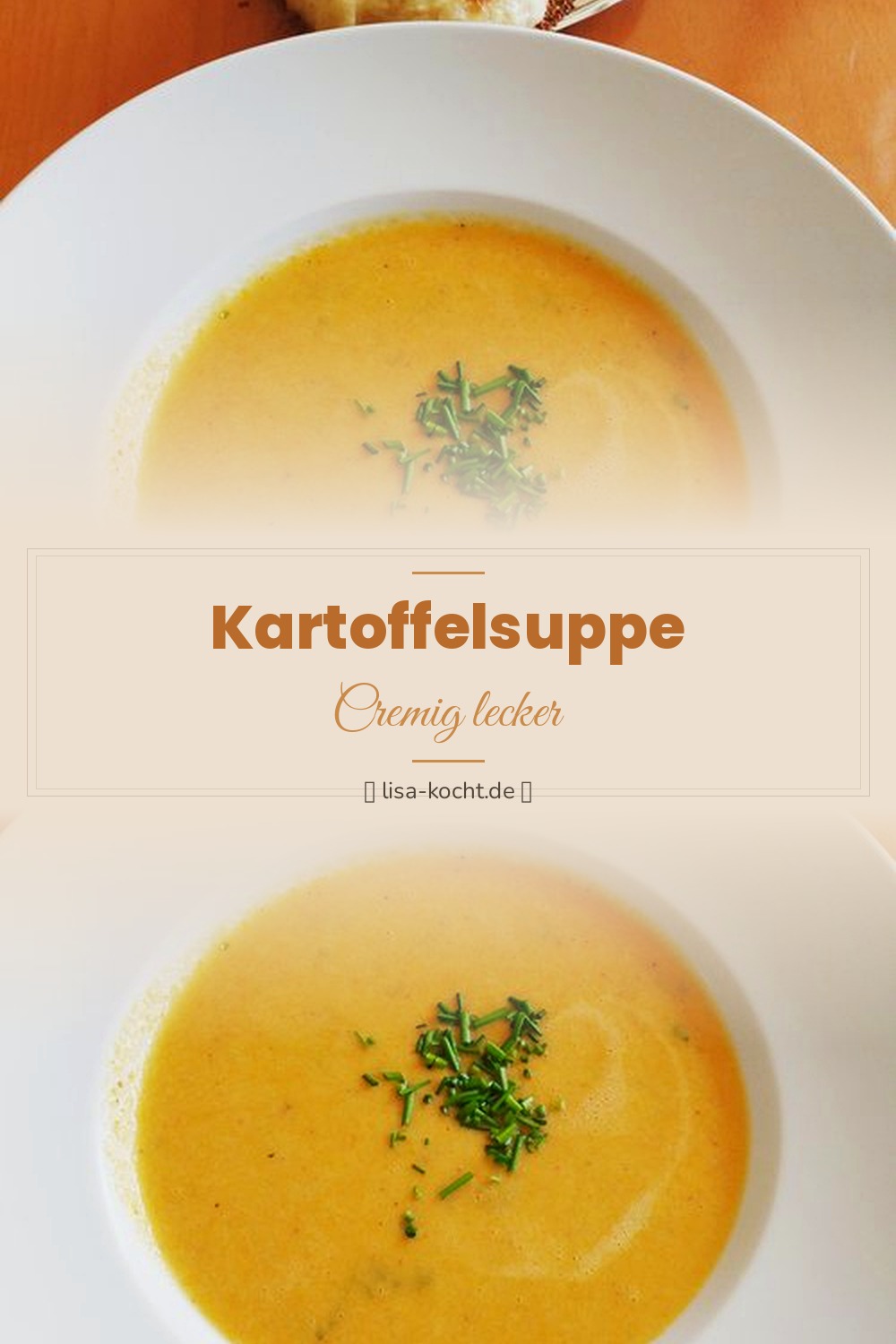 Pinterest Pin: Kartoffelsuppe Rezept – Sämig & herzhaft wie bei Oma