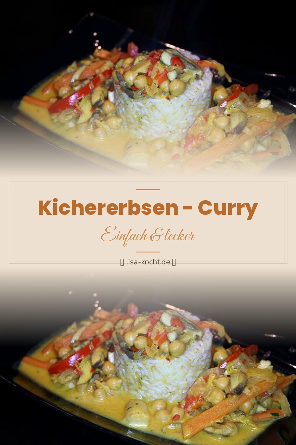 Pinterest Pin: Kichererbsen Curry Rezept – Veganes Comfort Food