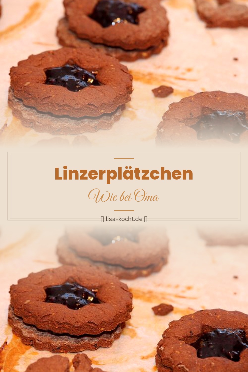 Pinterest Pin: Linzer Plätzchen Rezept – Mürbe Weihnachtskekse mit Marmelade
