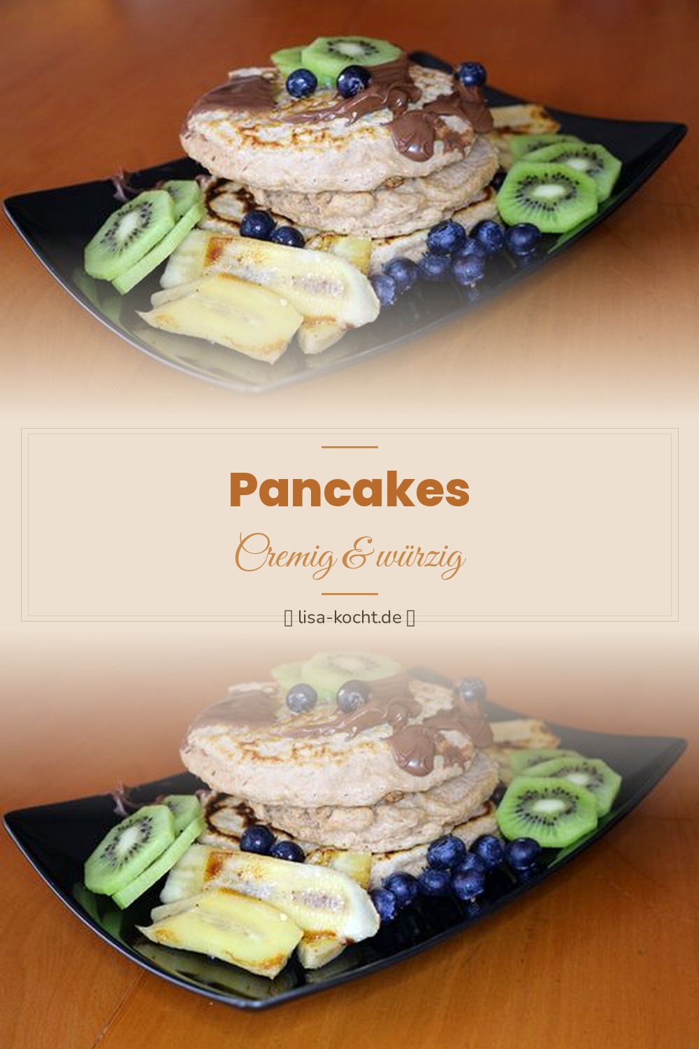 Pinterest Pin: Pancakes Rezept – Fluffige Buttermilch-Pancakes