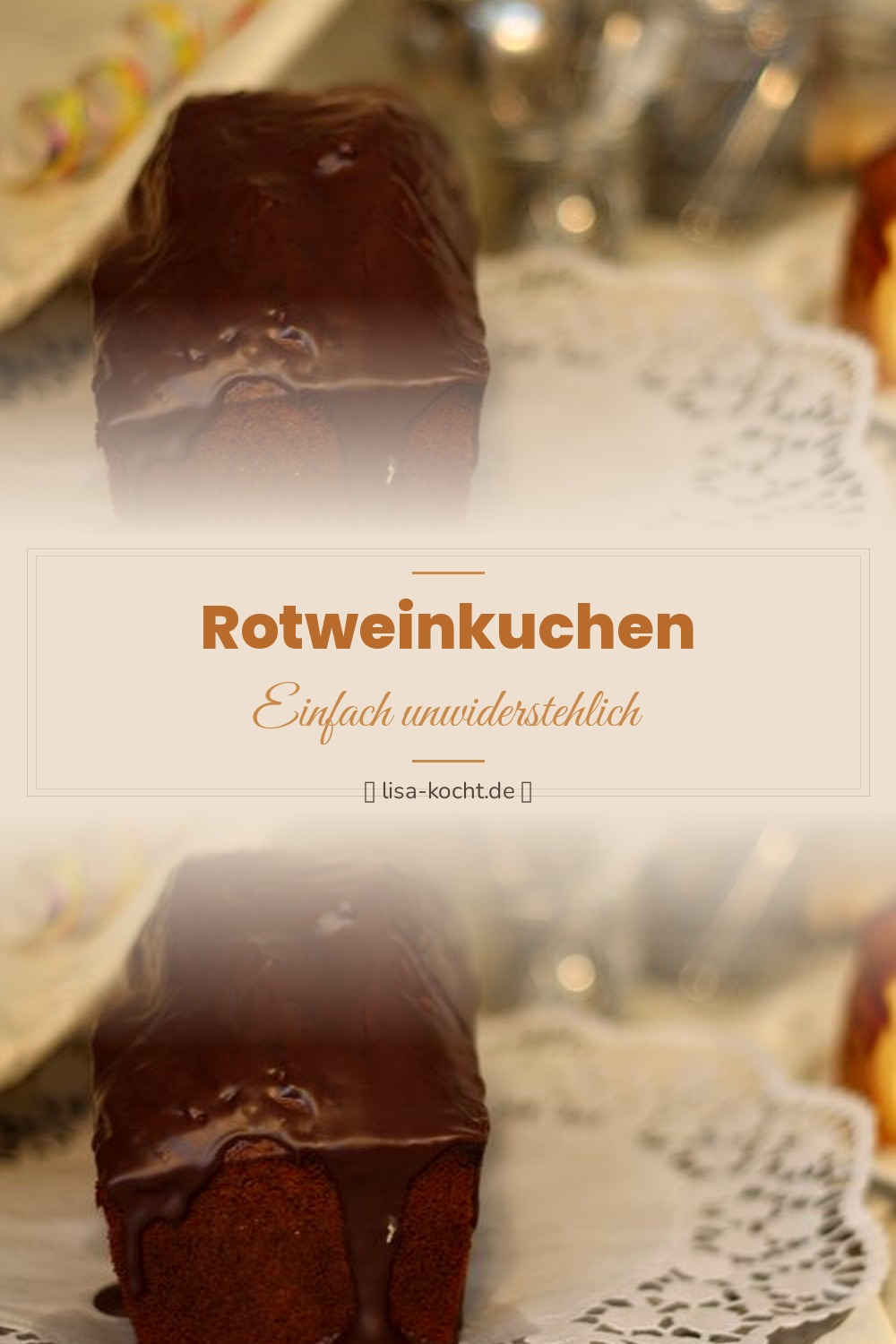 Pinterest Pin: Rotweinkuchen Rezept – Saftiger Schokokuchen mit Rotwein