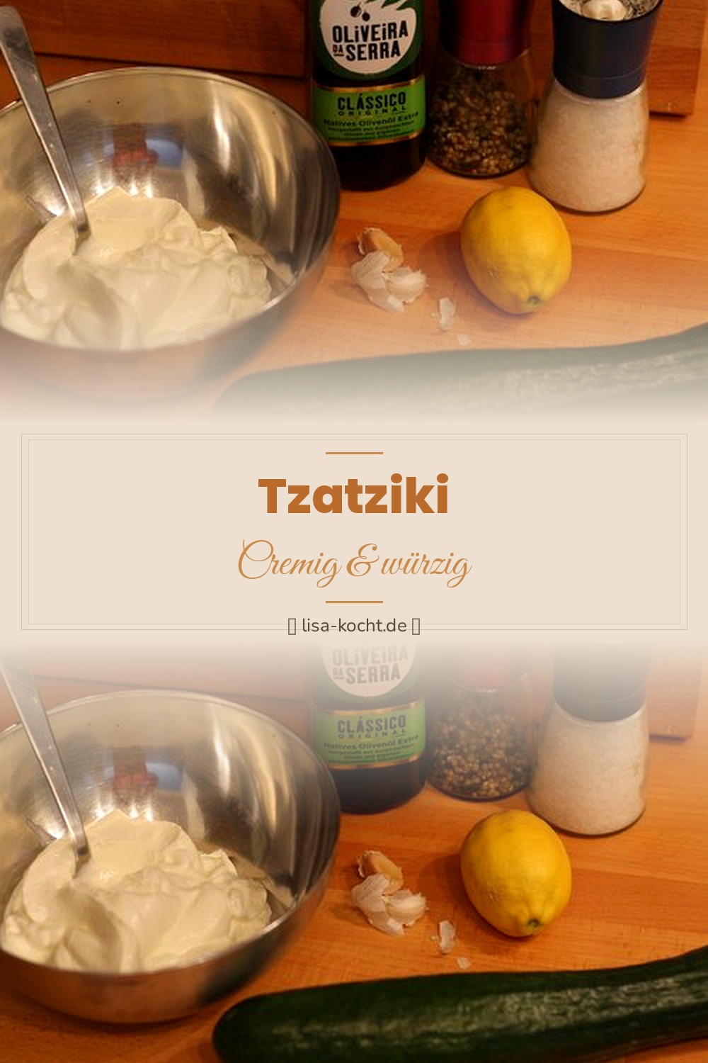 Pinterest Pin: Tzatziki Rezept – Das griechische Original selbst gemacht
